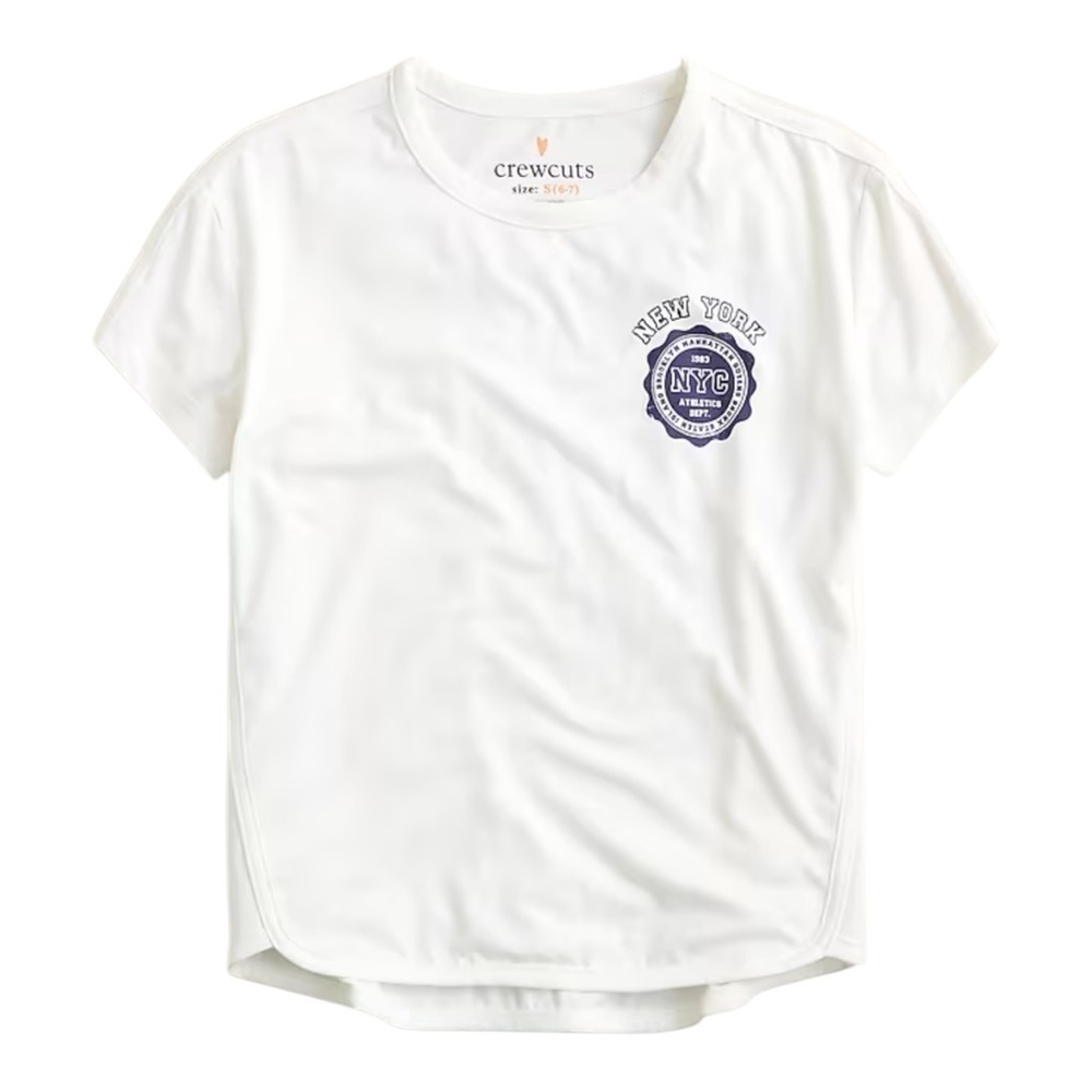 J Crew Crewcuts Girls Active New York Short Sleeve Graphic Tee Girls Size XS